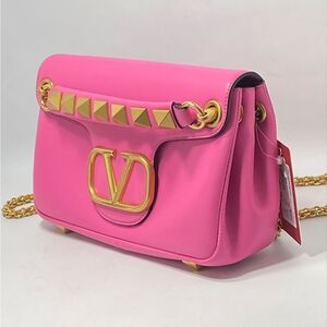 Valentino Garavani VLogo Leather Shoulder Bag